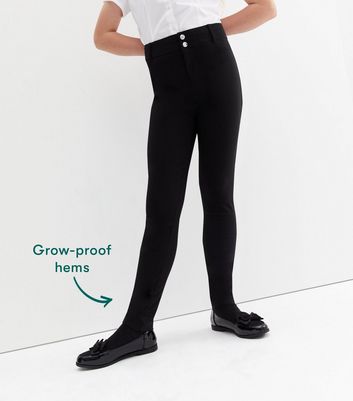 femiss Women Navy Blue Skinny Stretch Teen School Trousers Tight Fit  Everyday Girls Black Ladies Office Work Trousers (Black, 4) : Amazon.co.uk:  Fashion